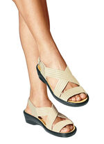 Stretch comfort sandaal BEIGE