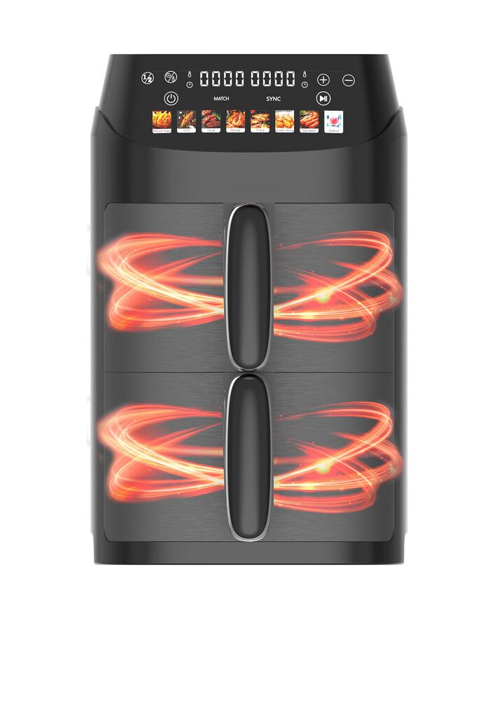 Digitale airfryer met twee kamers 
