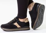 Remonte, trendy damessneakers, breedte G, met uitneembaar voetbed ZWART-GOUD