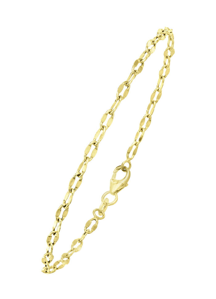 Prachtige fantasieketting gezet in 375/- fijn goud 