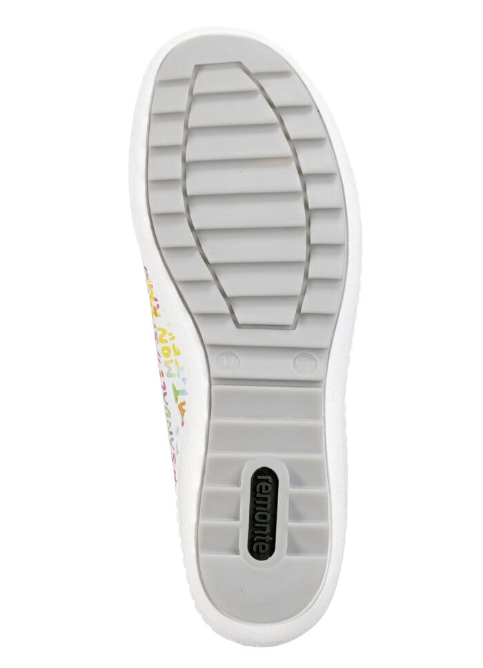 Remonte sneakers gemaakt van gecoat leer met stoere print WEISS-BUNT