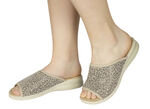 Stretch zomerschoenen verkrijgbaar als muiltjes of sandalen BEIGE-LEO