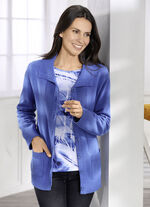 Vest met geribde accenten MIDDENBLAUW