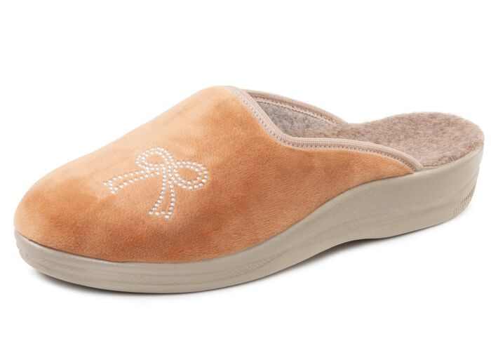 Tweepack klassieke damespantoffels, breedte G, met fonkelende strass-steentjes 