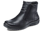 GINO GALANTE, gevoerde herenlaarzen, winterschoenen, met lamsvacht ZWART