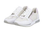 Sneakers van een interessante materiaalmix WIT-LICHT LILAC