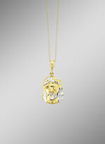 Diamantgeslepen hanger in tweekleurige uitvoering 