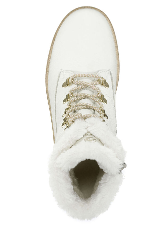 Remonte, gevoerde dames enkellaarsjes, winterschoenen, breedte G, met lamswol NATUURWIT