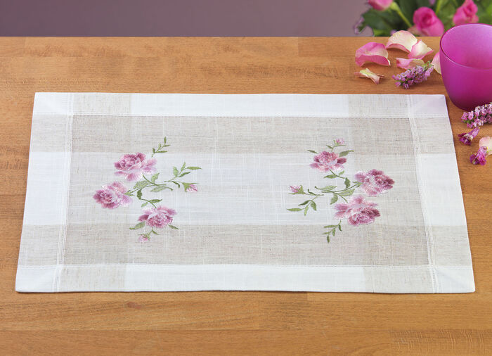 Geborduurde tafel- en kamerdecoratie MOUSSERENDE WIJN - KLEURRIJK