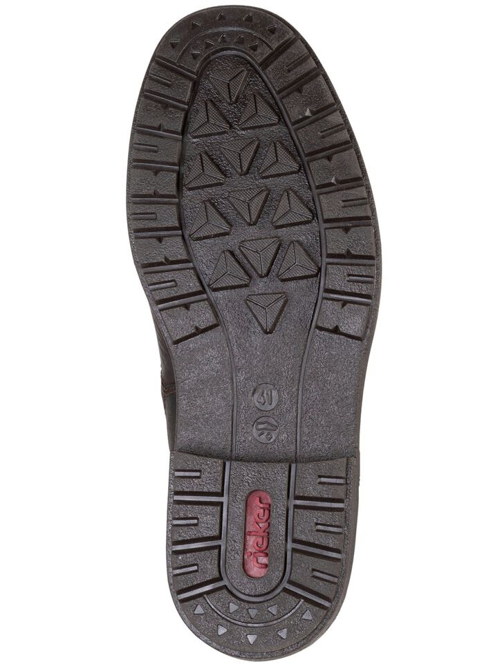 Rieker veterlaars met warme voering van lamsleer en pluche materiaal DONKERBRUIN