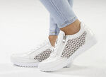 ELENA EDEN, zomerse damessneakers, breedte G, met uitneembaar voetbed NATUURLIJK WIT
