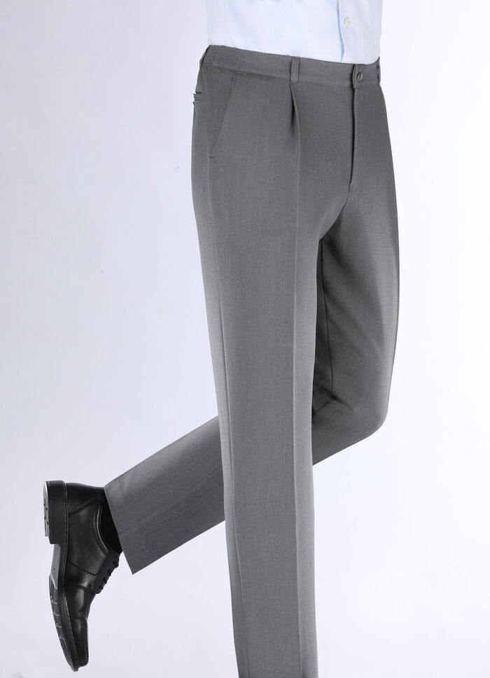 "Klaus Models" broek met plooien in 3 kleuren MITTELGRAU MELIERT