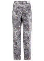 Prachtig gebloemde broek GRIJS-BES-ECRU
