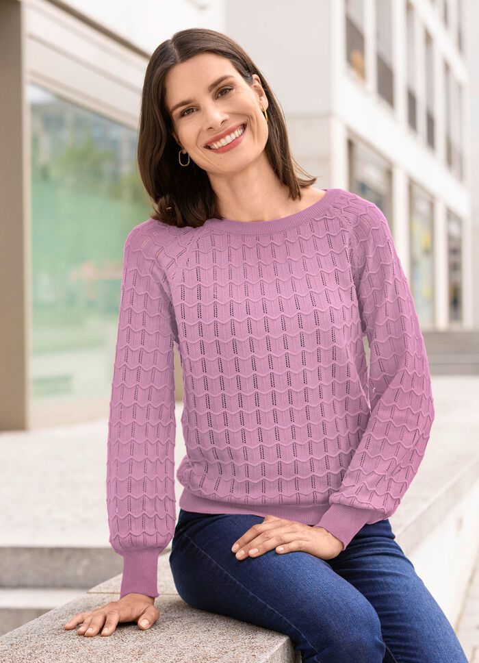 Trui met raglanmouwen in een licht ballonvorm FLIEDER