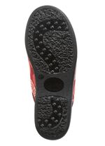 Set van twee gevoerde damespantoffels, breedte H, met textielprint 1X BORDEAUXROOD, 1X MARINEBLAUW