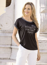 Shirt met exclusieve strassversiering 