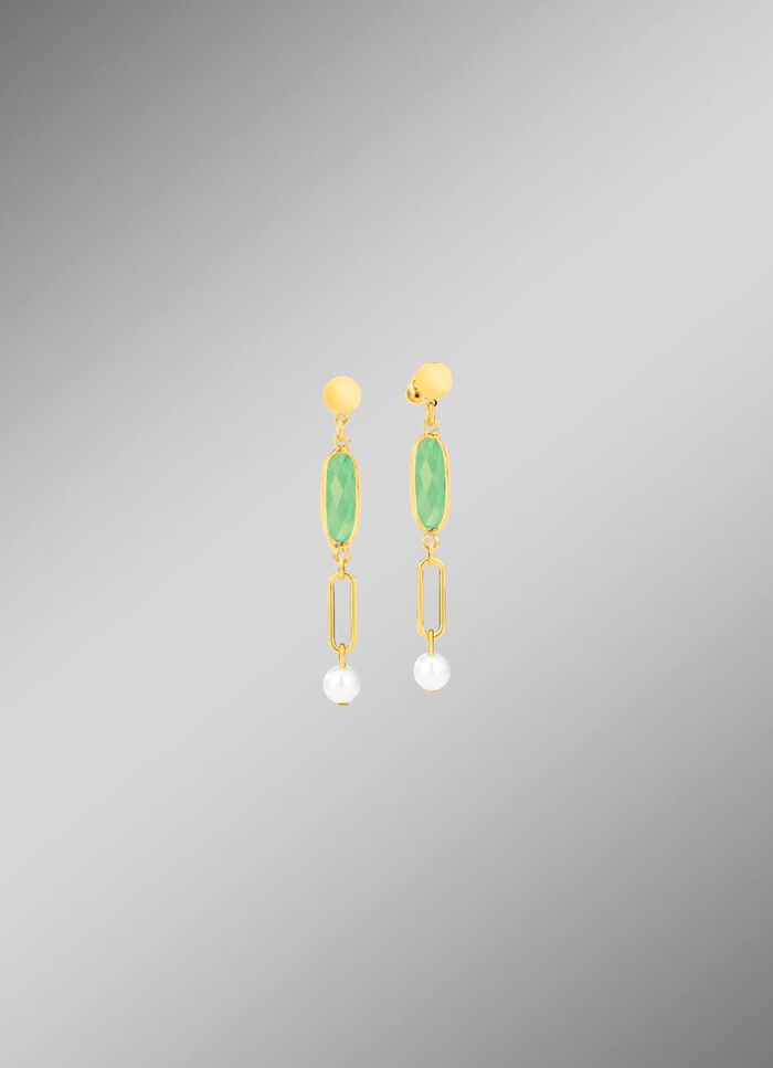 Sieradenset, 3-delig, van messing met kristalstenen 