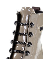 Remonte enkellaarsjes met trendy sierkettingen in veterlook TAUPE