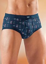 Vier-pack slip met gulp met paspel, all-over dessin 