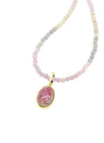Vergulde hanger met rhodochrosiet 