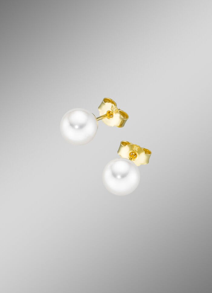 Elegante gouden oorbellen met Akoya parels 
