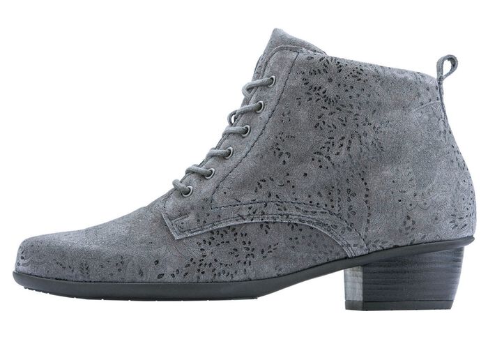 Waldl&auml;ufer veterlaarzen met bloemenreli&euml;f GRIJS