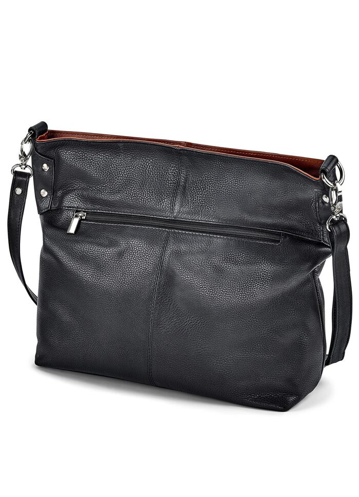 Laurina, tas, dames, met verstelbare schouderband ZWART-KASTANJE