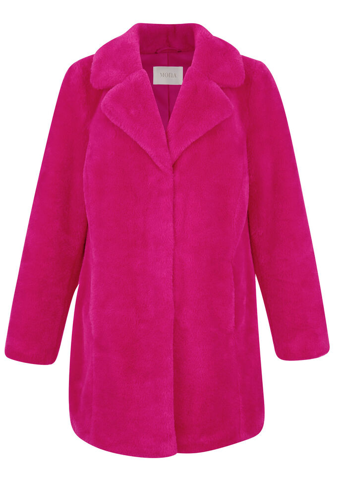 Jas van imitatiebont FUCHSIA