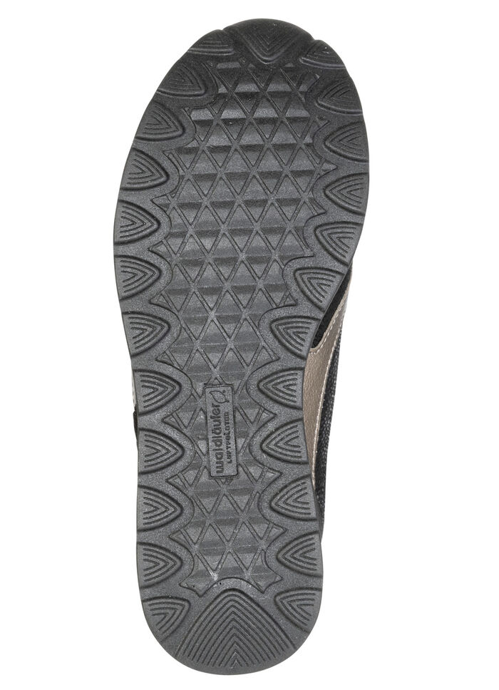 Waldläufer, comfortabele damessneakers, breedte H, met uitneembaar voetbed ZWART-BRONS