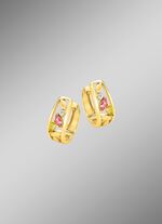 Creolen met edelstenen en synthetische zirkonia 