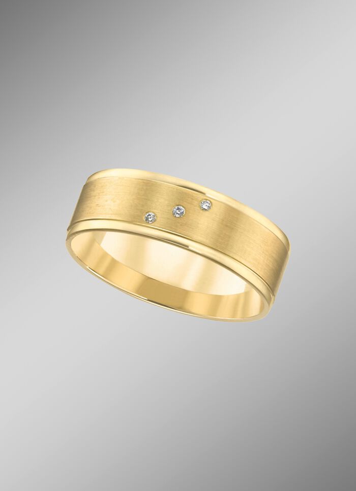 Brede, stevige trouwring, glanzend/mat 