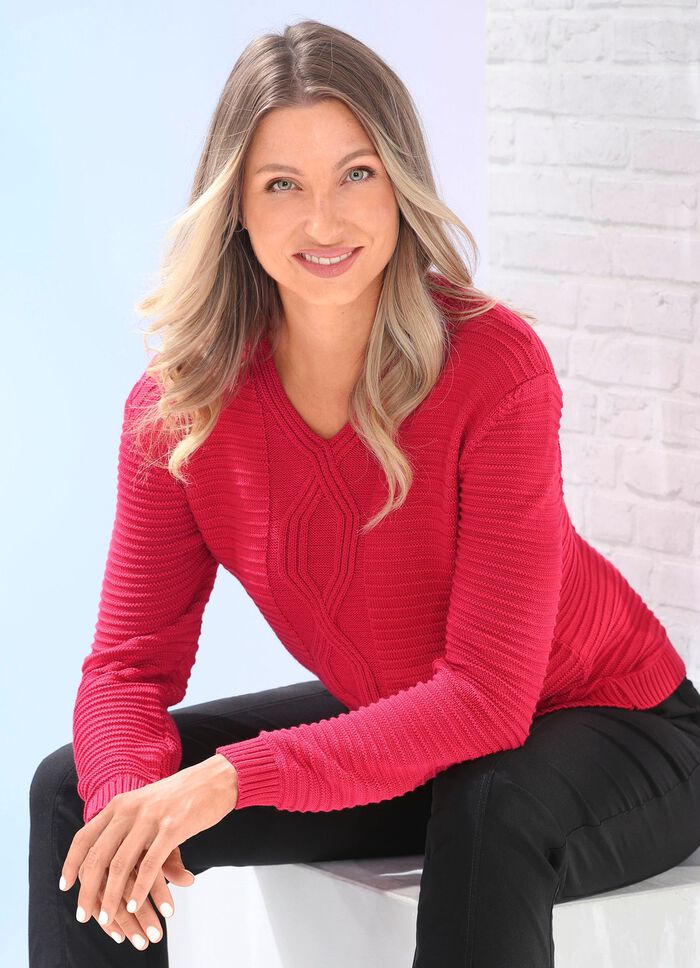 Pullover met een elastische kabelstructuur 