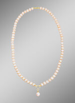 Ketting met gekweekte zoetwaterparels en witte topaas 