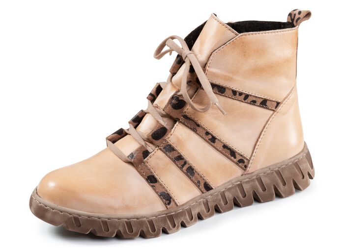 Gemini, trendy dames enkellaarsjes, winterschoenen, breedte G, met uitneembaar voetbed LICHTBEIGE
