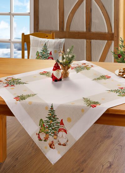 Tafelkleed met kerstkaboutermotief 