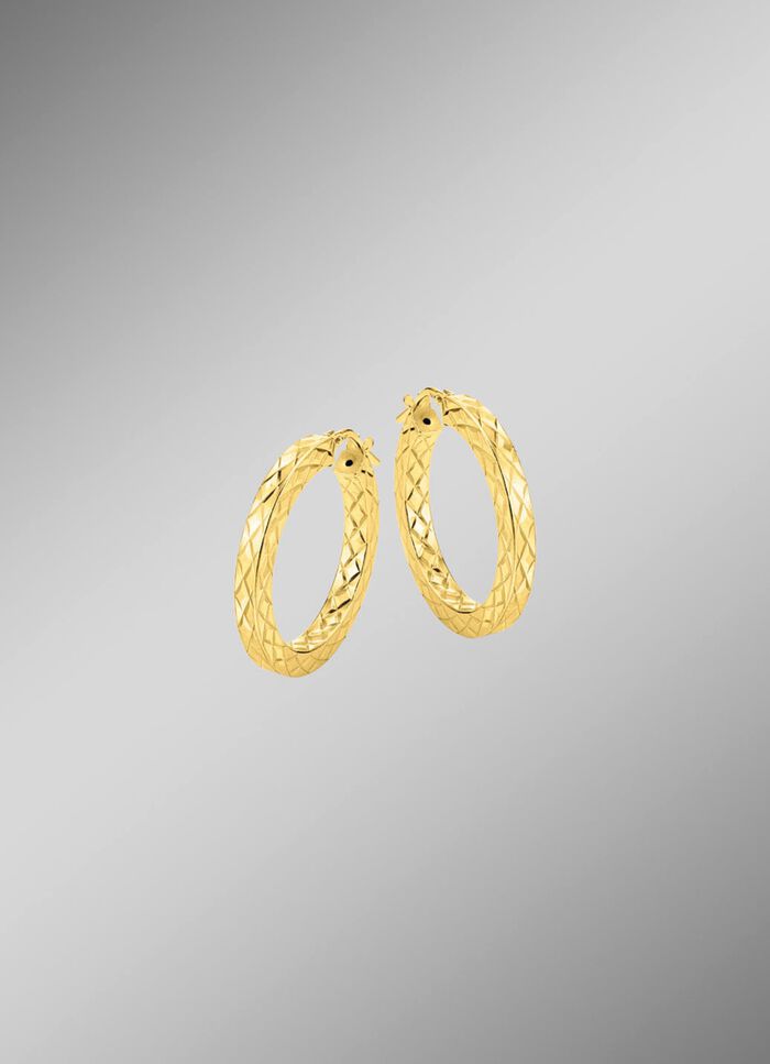 Creolen met structuur van verguld zilver 