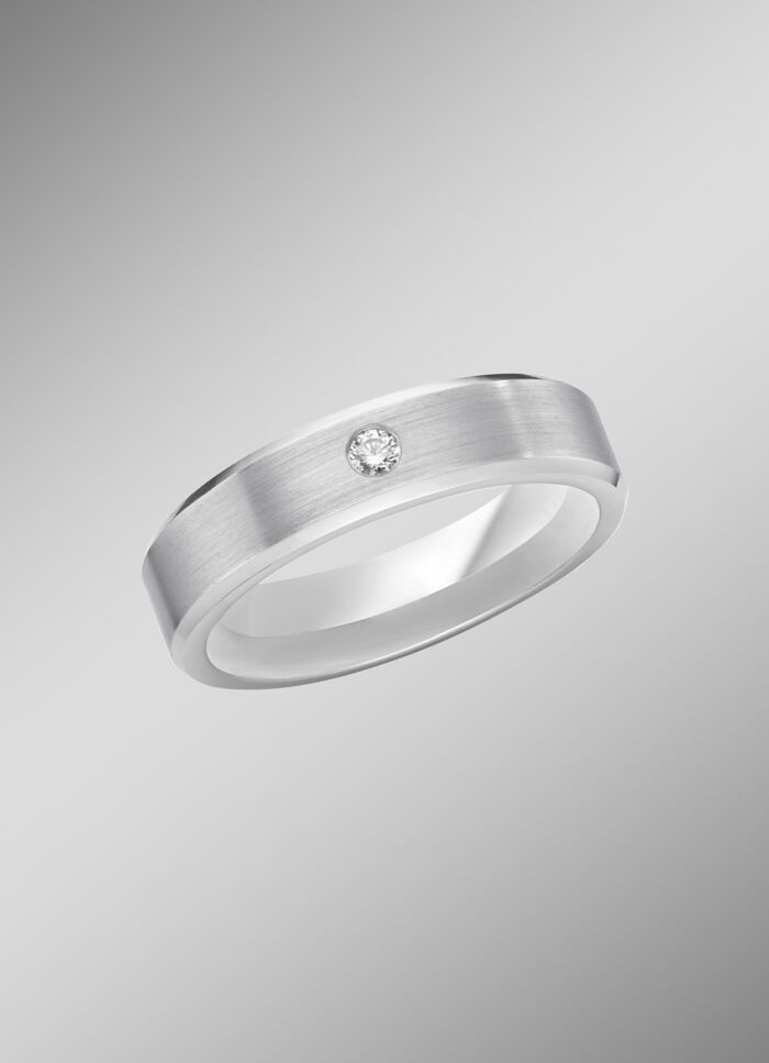 Gematteerde trouwring in zilver 925/- fijn 