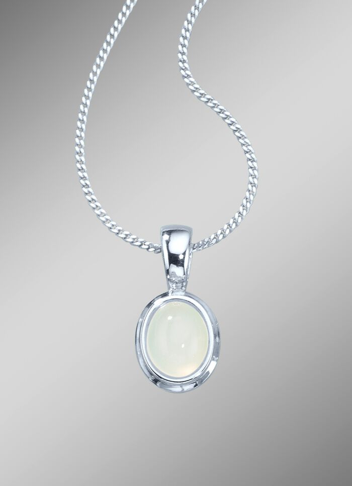 Kettinghanger met pantserketting en echte, witte maansteen 