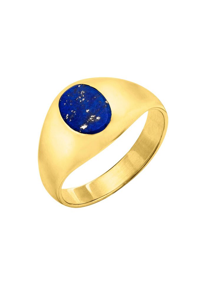 Herenring met echte lapis lazuli 