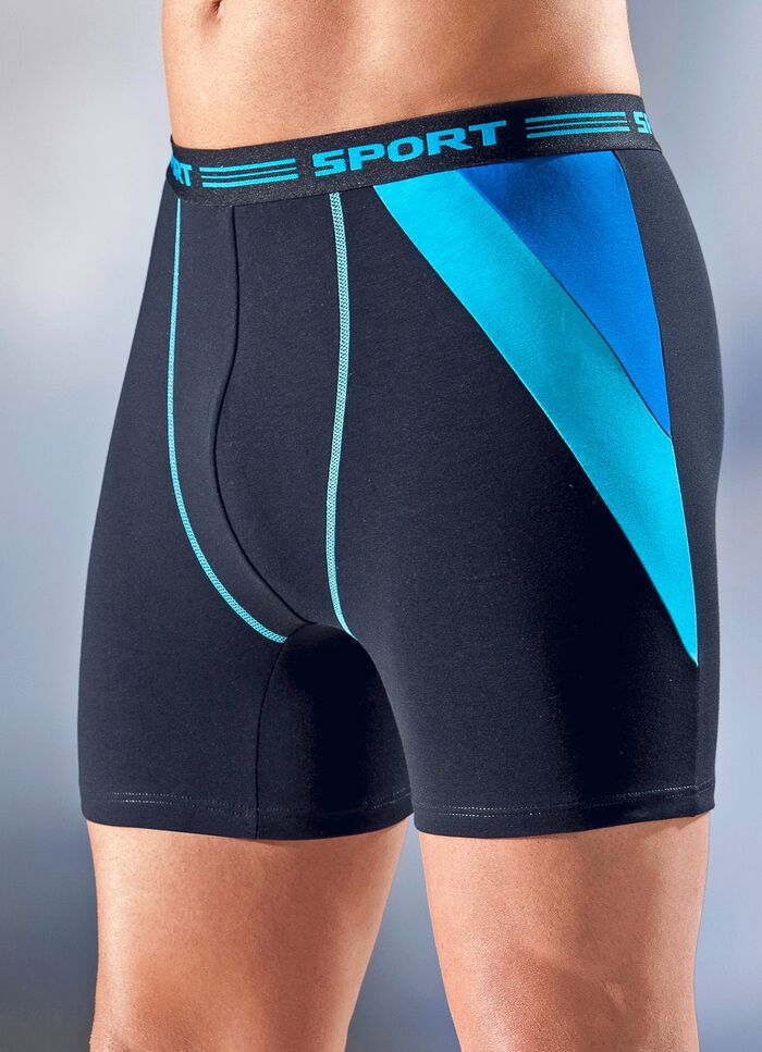 Set van vier broeken, effen met inzetstukken en decoratieve naden 