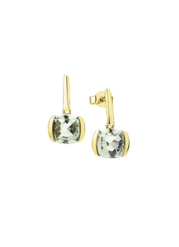 Elegante oorknopjes met echte groene amethist 