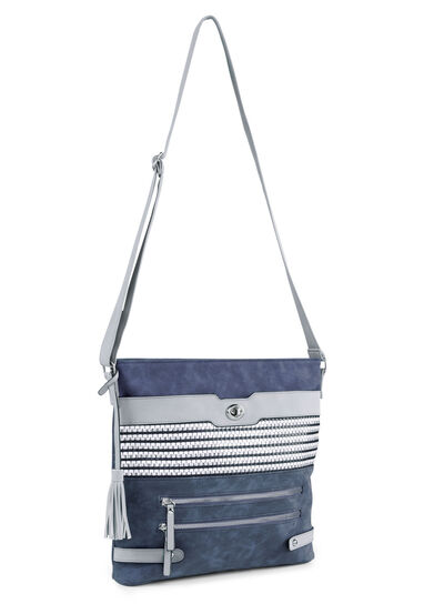 Tas met deels glinsterende gevlochten details 