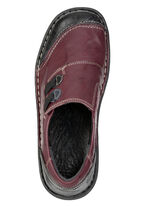 ELENA EDEN, klassieke damespantoffels, breedte G, met uitneembaar voetbed BORDEAUX-ZWART