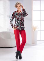 Shirt met ronde V-hals 