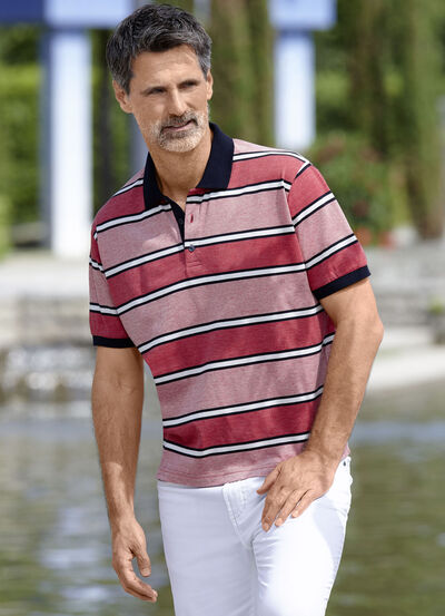 Poloshirt met gebreide kraag 