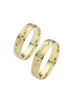 Gematteerde trouwring met stippenpatroon 