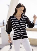 Vest met fijne chiffon mouwen 