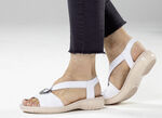 ELENA EDEN, lichte damessandalen, breedte H, met elastische band WIT