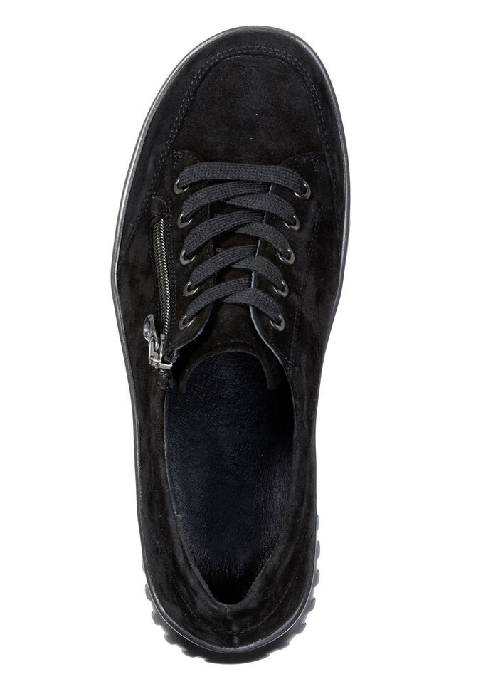 ELENA EDEN, comfortabele dames veterschoenen, breedte H, met uitneembaar voetbed ZWART