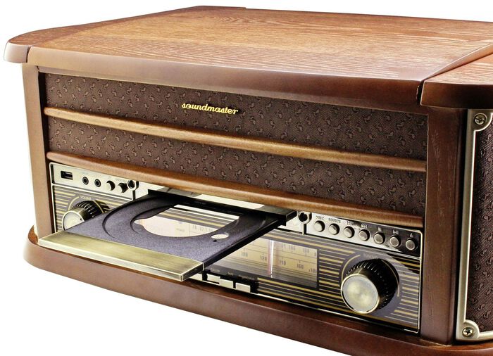 Nostalgische stereo-installatie met directe mp3-opnamefunctie 